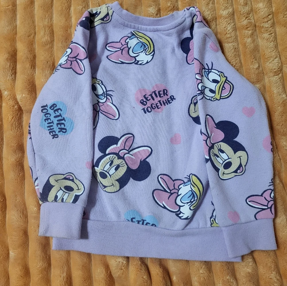 🌞 Disney Kids Daisy Duck & Minnie Mouse Sweatshirt 4T - Picture 4 of 4